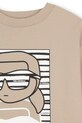 Dječaci Dječja pamučna majica kratkih rukava Karl Lagerfeld Z31091.86.108 bež