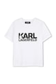 Dječja pamučna majica kratkih rukava Karl Lagerfeld print bijela Z31098.114.150