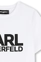 Dječaci Dječja pamučna majica kratkih rukava Karl Lagerfeld Z31098.114.150 bijela