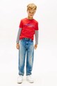 Chłopiec Tommy Hilfiger t-shirt dziecięcy bawełniany KB0KB10263.128.176.PPY2 czerwony