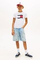 Chłopiec Tommy Hilfiger T-shirt dziecięcy bawełniany KB0KB10275.128.176.PPY2 biały