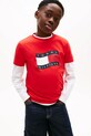 Tommy Hilfiger T-shirt dziecięcy bawełniany czerwony KB0KB10275.128.176.PPY2
