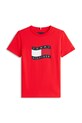 Tommy Hilfiger T-shirt dziecięcy bawełniany KB0KB10275.128.176.PPY2 czerwony SS26