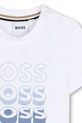Αγορίστικα Μωρό βαμβακερό μπλουζάκι BOSS J52889 λευκό