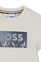 Chlapec Detské bavlnené tričko BOSS J52896.86.94 béžová