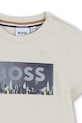 Chlapec Detské bavlnené tričko BOSS J52896.74.81 béžová