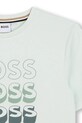 Αγορίστικα Παιδικό βαμβακερό μπλουζάκι BOSS J52982.114.150 τιρκουάζ