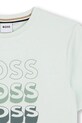 Αγορίστικα Παιδικό βαμβακερό μπλουζάκι BOSS J52982.162.174 τιρκουάζ