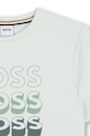 Αγορίστικα Παιδικό βαμβακερό μπλουζάκι BOSS J52982.162.174 τιρκουάζ