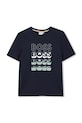 Παιδικό βαμβακερό μπλουζάκι BOSS στάμπα σκούρο μπλε J52982.162.174