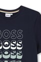 Αγορίστικα Παιδικό βαμβακερό μπλουζάκι BOSS J52982.162.174 σκούρο μπλε