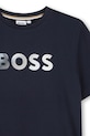 Chlapec Detské bavlnené tričko BOSS J52983.162.174 tmavomodrá