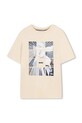 Παιδικό βαμβακερό μπλουζάκι BOSS J52988.114.150 μπεζ SS26