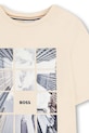 Παιδικό βαμβακερό μπλουζάκι BOSS μπεζ J52988.114.150