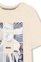 Detské bavlnené tričko BOSS béžová J52988.162.174