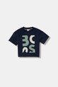BOSS t-shirt bawełniany dziecięcy nadruk granatowy J52990.102.108