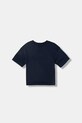 Dječja pamučna majica kratkih rukava BOSS J52990.114.150 mornarsko plava SS26