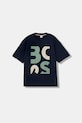 BOSS gyerek pamut póló pamut sötétkék J52990.162.174