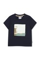 Μωρό βαμβακερό μπλουζάκι BOSS στάμπα σκούρο μπλε J52886.74.81