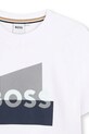 Αγορίστικα Παιδικό βαμβακερό μπλουζάκι BOSS J52978.102.108 λευκό