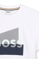 Chlapec Detské bavlnené tričko BOSS J52978.162.174 biela
