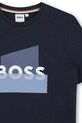 Chlapec Detské bavlnené tričko BOSS J52978.162.174 tmavomodrá