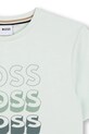 Chlapec Detské bavlnené tričko BOSS J52982.102.108 tyrkysová