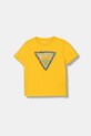 Guess t-shirt bawełniany dziecięcy nadruk żółty L6GI00.K8HM4.PPY2.M