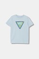 Guess t-shirt bawełniany dziecięcy nadruk niebieski L6GI00.K8HM4.PPY2.M