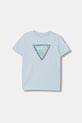 Guess t-shirt bawełniany dziecięcy nadruk niebieski L6GI00.K8HM4.PPY2.M