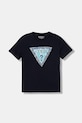 Guess t-shirt bawełniany dziecięcy nadruk granatowy L6GI00.K8HM4.PPY2.M