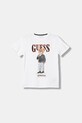 Guess t-shirt bawełniany dziecięcy nadruk biały L6GI09.K8HM4.PPY2.M