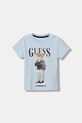 Guess t-shirt bawełniany dziecięcy nadruk niebieski N6GI04.K8HM4.PPY2.M