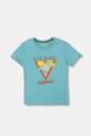 Guess t-shirt dziecięcy bawełniany niebieski N6GI10.K8HM4.PPY2.M