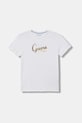 Detské bavlnené tričko Guess bavlna biela L6GI01.K8HM4.PPY2.M