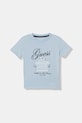 Guess t-shirt bawełniany dziecięcy nadruk niebieski N6GI00.K8HM4.PPY2.M