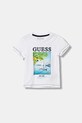 Guess t-shirt bawełniany dziecięcy nadruk biały N6GI07.K8HM4.PPY2.M