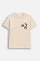 Dětské bavlněné tričko Coccodrillo kulatý béžová WC6143203FBK