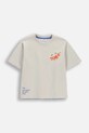 Dječja pamučna majica kratkih rukava Coccodrillo pamuk siva WC6143204RBK