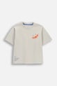 Dječja pamučna majica kratkih rukava Coccodrillo pamuk siva WC6143204RBK