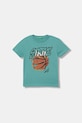 United Colors of Benetton T-shirt dziecięcy bawełniany turkusowy 3I1XC10SJ.G.Stagionale