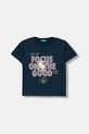 United Colors of Benetton t-shirt dziecięcy bawełniany granatowy 3I1XG10MA.P.Stagionale