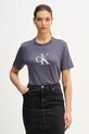 Calvin Klein Jeans t-shirt bawełniany wzorzyste szary LV044E215G