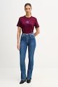 Pamučna majica Calvin Klein Jeans LV047E804G bordo SS26