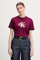Calvin Klein Jeans t-shirt bawełniany regular bordowy LV047E819G