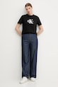 Calvin Klein Jeans t-shirt bawełniany LV047E819G czarny SS26
