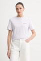Calvin Klein Jeans t-shirt bawełniany nadruk fioletowy LV047E809G