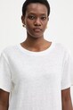 Weekend Max Mara t-shirt damski z lnem PELOTA beżowy 2615941052600