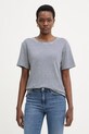 Weekend Max Mara t-shirt damski z lnem PELOTA granatowy 2615941052600