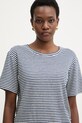 Weekend Max Mara t-shirt damski z lnem PELOTA granatowy 2615941052600